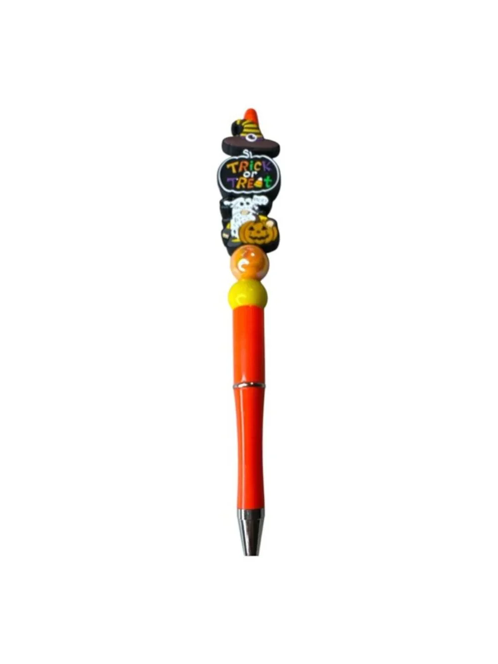 Halloween Trick-Or-Treat Ballpoint Pen With Gnome Pumpkin & Witch Hat Topper Ora